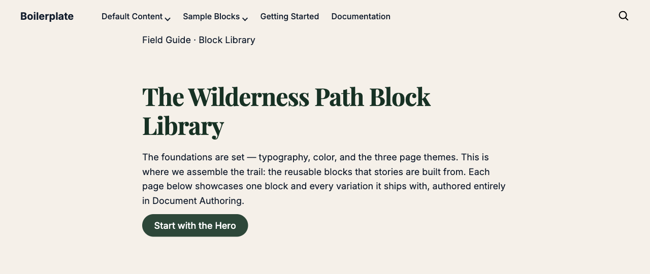The page on aem.page, straight from Edge Delivery